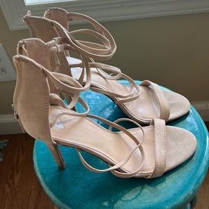 Strappy nude heels